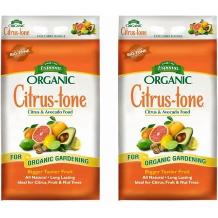 Espoma Organic Citrus-Tone 5-2-6 Natural & Organic Fertilizer and Plant Food for All Citrus, Fruit, Nut & Avocado Trees; 18 lb. Bag. Promotes Vigorous Growth & Abundant Fruit - 2 Pack