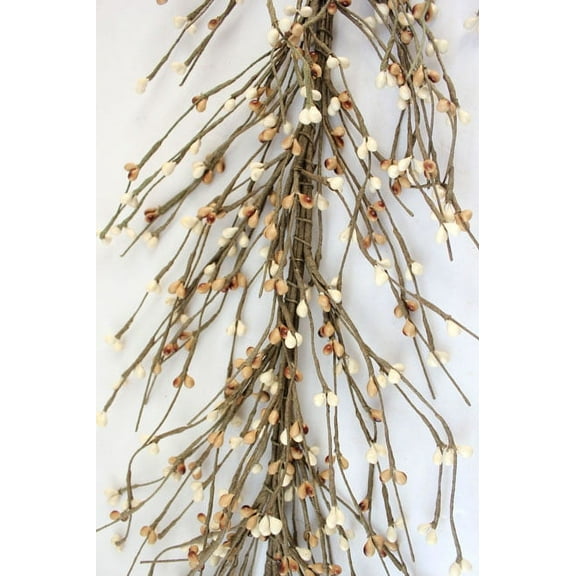 EV-C27 Primitive Pip Berry Garland in Mustard and Cream Color - 5 foot / 60 inches Length, All Season Color Garland, Home Décor, Wedding, Fireplace, Kitchen and Dining Table Décor