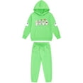 thumbnail image 4 of SERTG Children's Halloween Two-Piece Set Hooded Sweatshirt with Cute Printed +Casual Long Pants Long Sleeved Set Tops and Pants for Kids 2-13 Years(Green,6 Years), 4 of 5