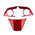 thumbnail image 3 of For Toyota for Camry 2018-2020 Red Interior Steering Wheel Cover Trim 3PCS, 3 of 7