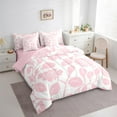 thumbnail image 3 of Feelyou Pink Flower Print Bedding Comforter Set 7-Piece for Girls, Cartoon Blossoms Floral King Bedding Sets, Retro Western Theme Reversible Bed Sheets, Super Cozy Room Decor, 3 of 7