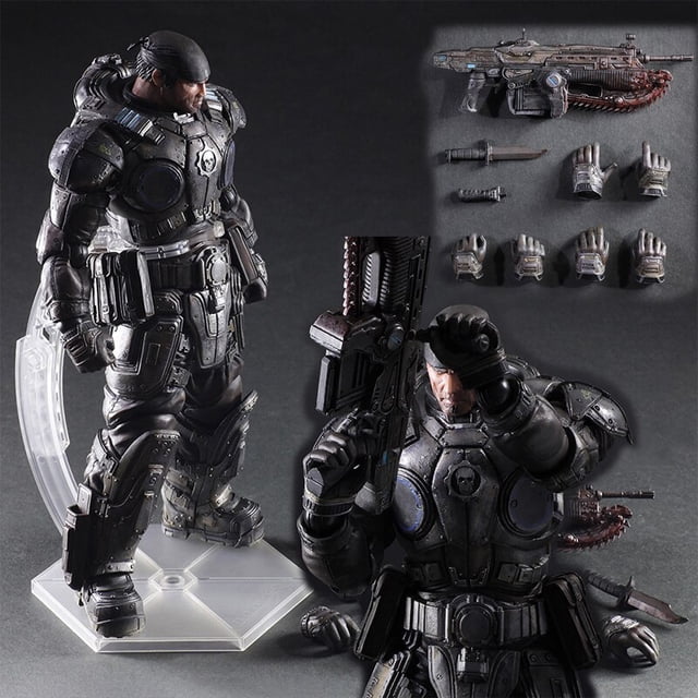 Play Arts Marcus Fenix Action Figure PA Gears of War Figure Collection Doll Movable Model PVC Toys Birthday Gift heqiyong LED