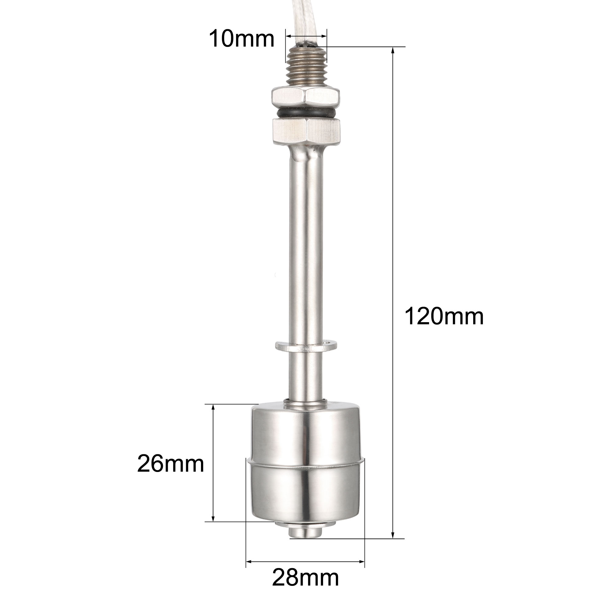 120mm Stainless Steel Tank Water Level Sensor Vertical Float Switch