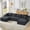 Dark Grey, variant on Vanress 125 Inch Modular Cloud Couch Sectional Sofa for Living Room, Modern Corduroy Boneless Couch, Upholstered Deep Seat U Shape Sofas Couches, No Assembly Required, Black