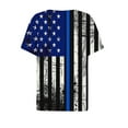 thumbnail image 4 of Feancey Summer Tops for Women 4th of July Casual Henley Shirts USA Flag Stars Striped Distressed Print Tunics Dressy Trendy V Neck Buttons Blouses, 4 of 5