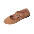 thumbnail image 3 of BXSRUTA Women's Plus Size Loafers Round Toe Closed Toe Flat Heel Soft Sole Cushioned Mary Jane Shoes with Adjustable Strap Everyday Casual Versatile, 3 of 8