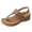 Brown, variant on Rokment Orthopedic Wedges Flip Flops Sandals for Women 2026 Beach Summer Comfortable Leather Arch Support Platform Mid Heels Walking Dress Thongs with Adjustable Back Strap Black Size 6.5