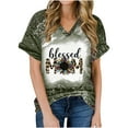 thumbnail image 2 of EQWLJWE Women Blessed Mama T-Shirt Blessed Mom Shirts Blessed Leopard Floral Mother Tee Tops, 2 of 5