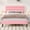 Pink, variant on 4 EVER WINNER Full Platform Bed with Horizontal Stitched Pink Velvet Headboard, Upholstered Base, Stable Slat Support, Easy Assembly