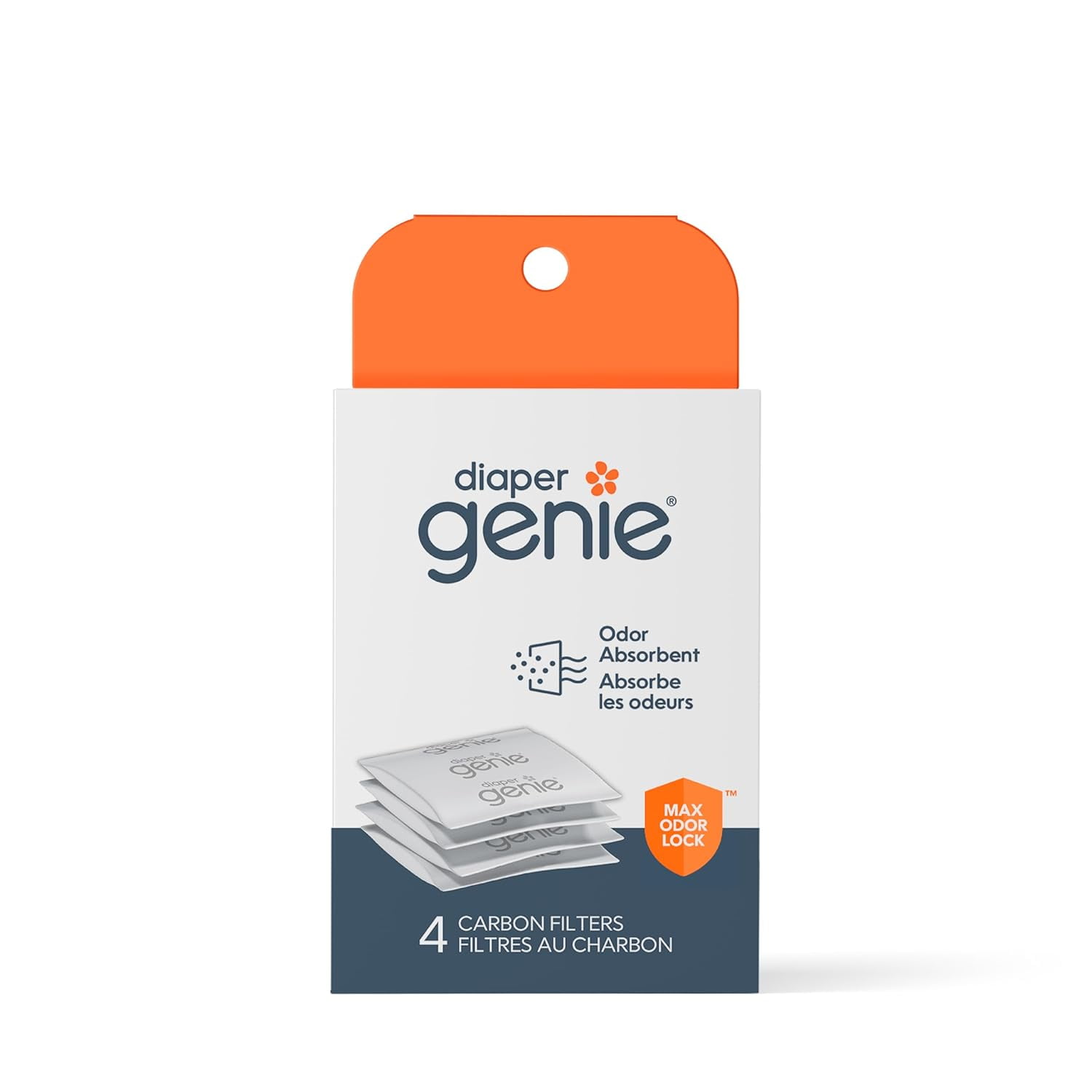 Diaper Genie Carbon Filter, Diaper Pail Odor Eliminator & Deodorizer, Compatible with the Diaper Genie Complete and Expressions Pail, 4 Count