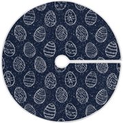 ZHANZZK Easter Tree Skirt Colorful Eggs Bunny Xmas Christmas Tree Skirt Stand Mat for Holiday Party Decoration Indoor Outdoor 36 inches