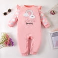 thumbnail image 5 of JAJAHO Romper Jumpsuit Soft Baby Girl Clothes Fluffy Rainbow Print Long Sleeve Ruffle Toddler Onesie Cozy One-Pieces, 5 of 9
