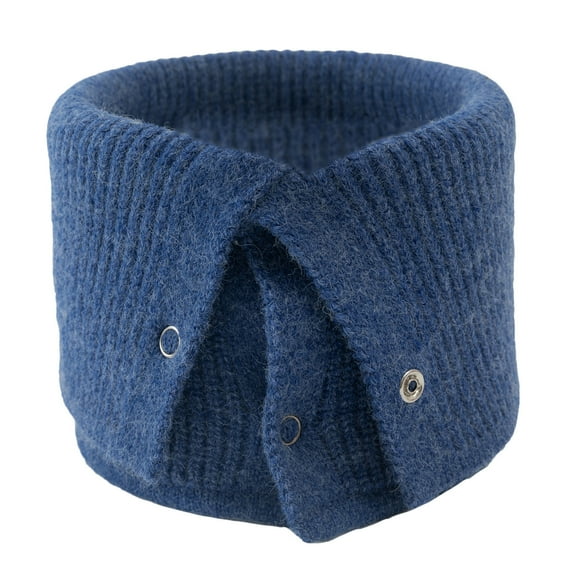 UTSJKR Knitted Button High Collars Lapel Wrap Fake Collar Choker Collar Detachable Collar Unisex Button Closure Neck Gaiter Circle Loop Scarves Blue