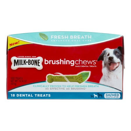 Bones Decal ((2 Pack) Milk-Bone Brushing Chews Fresh Breath Daily Dental Treats - Small/Medium, 14.4-Ounce, 18)