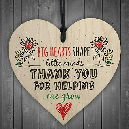 Outtop Teacher Leaving Gift Nursery Wooden Hanging Pendant Heart Plaque (Best Pen For Writing On Wooden Plaques)
