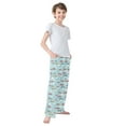 thumbnail image 4 of FORMRS Kids Pajama Pants with Pockets Size 6-8Y Boys Lounge Sleep Bottoms, Blue Trains Pattern, 4 of 8