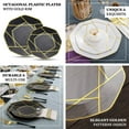 thumbnail image 4 of Efavormart 10 Pack | 10" White / Gold Geometric Design Plastic Dessert Plates, Disposable Octagon Salad/Appetizer Party Plates, 4 of 11