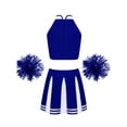 thumbnail image 2 of Zaldita Womens Cheerleading Outfits Sleeveless Crop Top with Pleated Skirt Pom Poms B Royal Blue S, 2 of 6