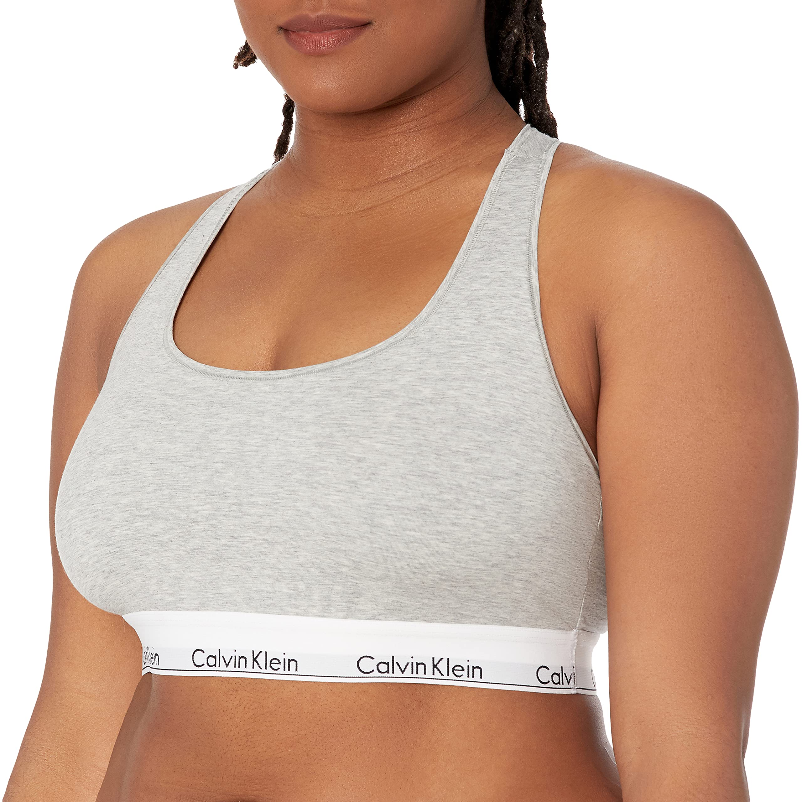 Calvin Klein Women's Modern Cotton Skinny Strap Bralette Grey, XL -  