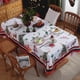 thumbnail image 1 of Mantel navideño con diseño de árbol de Navidad y flores, para mesa de centro, rectangular, con estampado navideño, 1 of 6