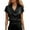 Black, variant on Satin T Shirts for Women Summer Short Sleeve Cowl Neck Collared Tshirts Blouse Dressy Casual Office Work Shirt