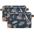 thumbnail image 2 of Coolnut Spaceships Planets Storage Basket, Durable Canvas Organizer With Handles Large Collapsible Storage Bins Boxes for Home Office - 1 Pack Home Decor, 2 of 7