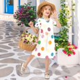 thumbnail image 4 of FORMRS Girls Short Sleeve Dress Summer Casual Round Neck A-line Beach Sundress, Sizes 2T-8T, Polka Dot, 4 of 8