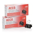 thumbnail image 1 of Binder Clips ACCO Medium Black 12 clips por caja (2 cajas), 1 of 5