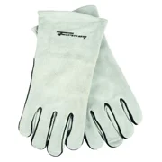 Forney 53429 Welding Gloves Men's XL Gauntlet Cuff Leather Palm Gray Wing Thumb Leather Back