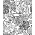 thumbnail image 4 of NuWallpaper Black Secret Garden Vinyl Peel And Stick Wallpaper, 216-in by 20.5-in, 30.75 sq. ft., 4 of 4