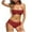 Red, variant on Bixock Swimsuit for Women,Bikinis Sets for Women,Women's Swimsuit Solid Color with Padded Bra No Underwire Ties Backless 2 Piece Swimwear