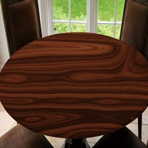 Round Fitted Tablecloth,Red Wood Background Pattern, Elastic Edged Table Cover, Outdoor & Indoor, Picnic, Patio, Lodge Party Decor Present, Tablecloth Size 50"(Fit for 38.2"-42.1" Table)