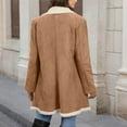 thumbnail image 6 of Women Faux Suede Sherpa Fleece Jackets Long Sleeve Lapel Button Down Teddy Coat Lightweight Fuzzy Fall Winter Outwear with Pocket, 6 of 6