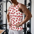 thumbnail image 5 of Pofeuu Cartoon Strawberry Print Men's Workout Tank Tops Sleeveless Muscle Gym Shirt Quick Dry-Large, 5 of 7