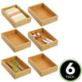 thumbnail image 2 of mDesign Bamboo Drawer Organizer Tray for Kitchen Storage - 6 Pack -Natural, 2 of 8