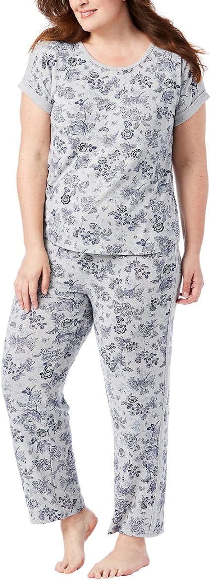  Lucky Brand Ladies' 4 piece Pajama Set (Gray Stars, S