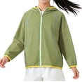 thumbnail image 2 of hotojiny Kids Zip-Up Hoodie Girls Boys Sun Protection Lightweight Jacket Teens Cooling Color Block Hooded Shirt 4-16 Y, 2 of 5