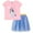 Pink, variant on Coco Floral Little Girls T-Shirt and Tulle Mesh Skirt Satin Lining Infant to Big Kid