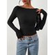 thumbnail image 2 of Camiseta PRETTYGARDEN Otoño 2025 con Laterales Fruncidos Crop Top L, 2 of 8