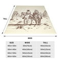 thumbnail image 3 of Honeii Cowboys Riding Horses Print Fleece Blanket - Throw Blanket for Bed, Sofa, Couch, Camping, and Travel , Microplush Ultra Soft Warm Blanket-50"x40", 3 of 7