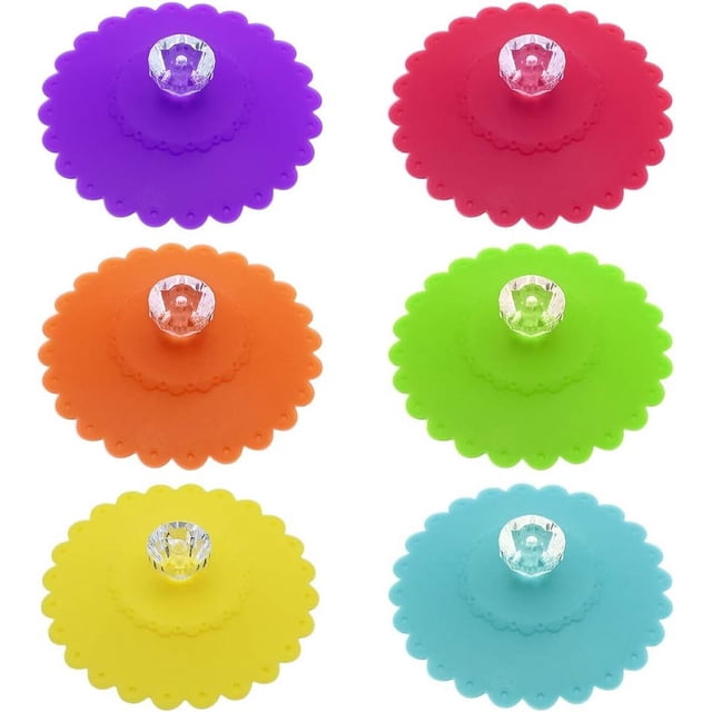 Couvercles de Tasse en Silicone, Résistants aux Températures Extrêmes, Silicone de Qualité Alimentaire Non Toxique, Réutilisables, Couvercles Hermétiques Anti-Poussière, Sans Bpa, Maintiennent la Température de la Boisson, Joint à Succion