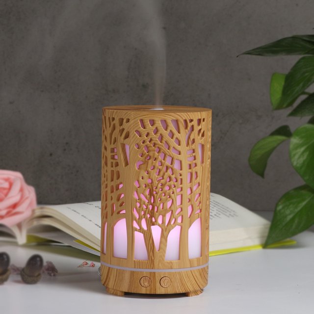 Light Brown Essential Oil Diffuser, Aromatherapy Diffuser, Large Capacity Ultrasonic Humidifier Diffuser with Adjustable Mist Mode, Auto Shut Off