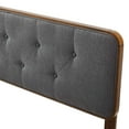 thumbnail image 6 of Tufted Headboard, Twin Size, Wood, Fabric, Brown Walnut Grey Gray, Modern Contemporary Urban Design, Bedroom Master Guest Suite, 6 of 9