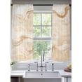 thumbnail image 3 of Beige Marble Semi Sheer Curtains 72 Inch Length 2 Panels Set, Chic Neutral Minimalist Fluid Aesthetic Sheer Kitchen Curtain Privacy Voile Window Curtain for Living Room Bedroom Rod Pocket Drapes, 3 of 7