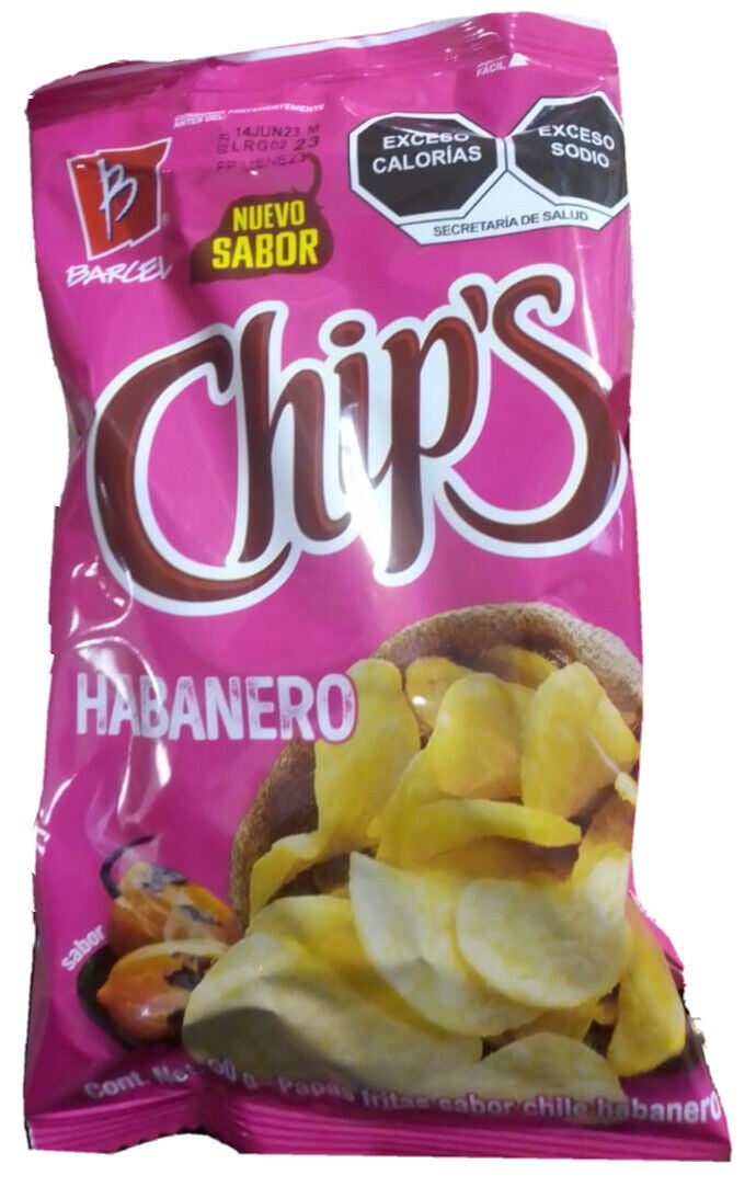 Barcel Chips Habanero 60g Box with 5 bags papas snack Mexican Chips