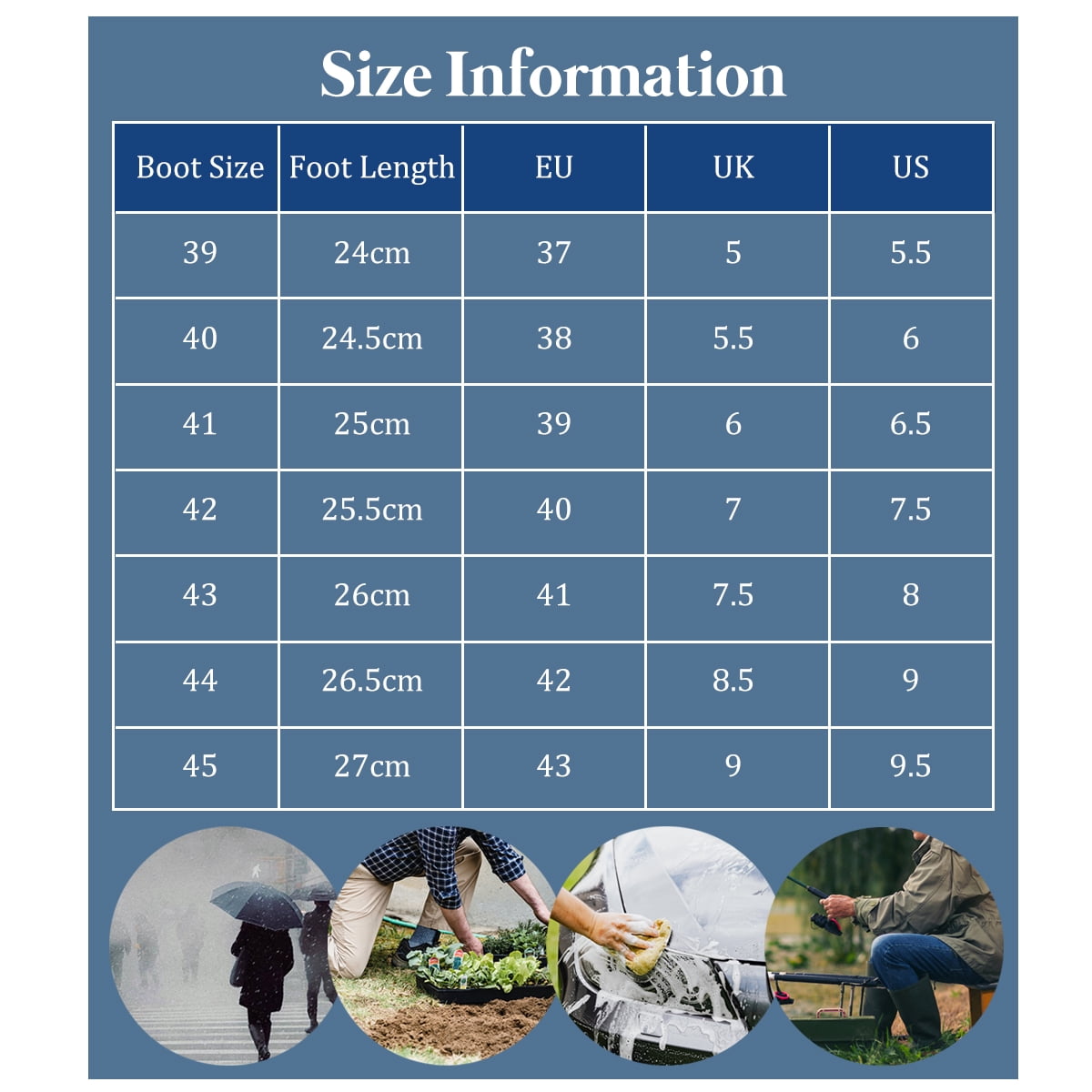 AUXDIQ Rain Shoes Men Mid-calf Boots Waterproof Rain Boots Outdoor Garden Shoes