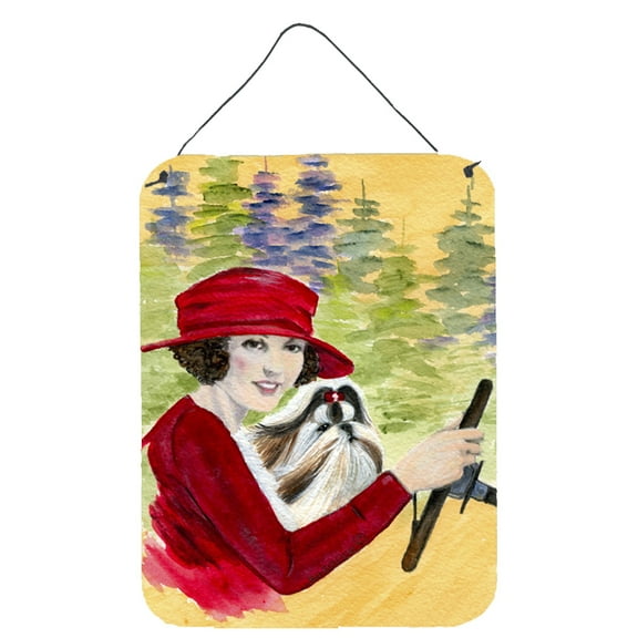 Caroline's Treasures SS8539DS1216 Lady driving with her Shih Tzu Wall or Door Hanging Prints, 12x16, multicolor