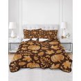 thumbnail image 2 of Quilt King Size Bedding Set, Thanksgiving Fall Reversible Summer Quilt 3 Pieces, Brown Rustic Pumpkin Cones Maple Leaf Lightweight Bedspreads Coverlets with 2 Pillow Shams for All Seasons, 2 of 5