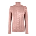 thumbnail image 6 of Women's Cable Knit Turtleneck Sweater, Womens Fall Sweaters, Long Sleeve Casual Pullover Top, 6 of 6
