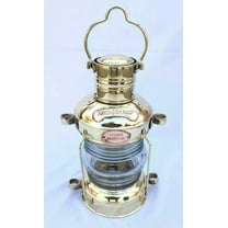 12" Vintage Brass Anchor Oil Lamp Collectible Nautical Maritime Ship Lantern Oil lamp Boat Light
